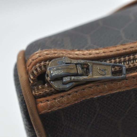 Auth Christian Dior Honeycomb Hand Tote Bag PVC Leather Black Brown - Picture 8 of 12